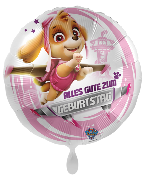 Folienballon - Paw Patrol Skye, Alles Gute zum Geburtstag - ø 43cm